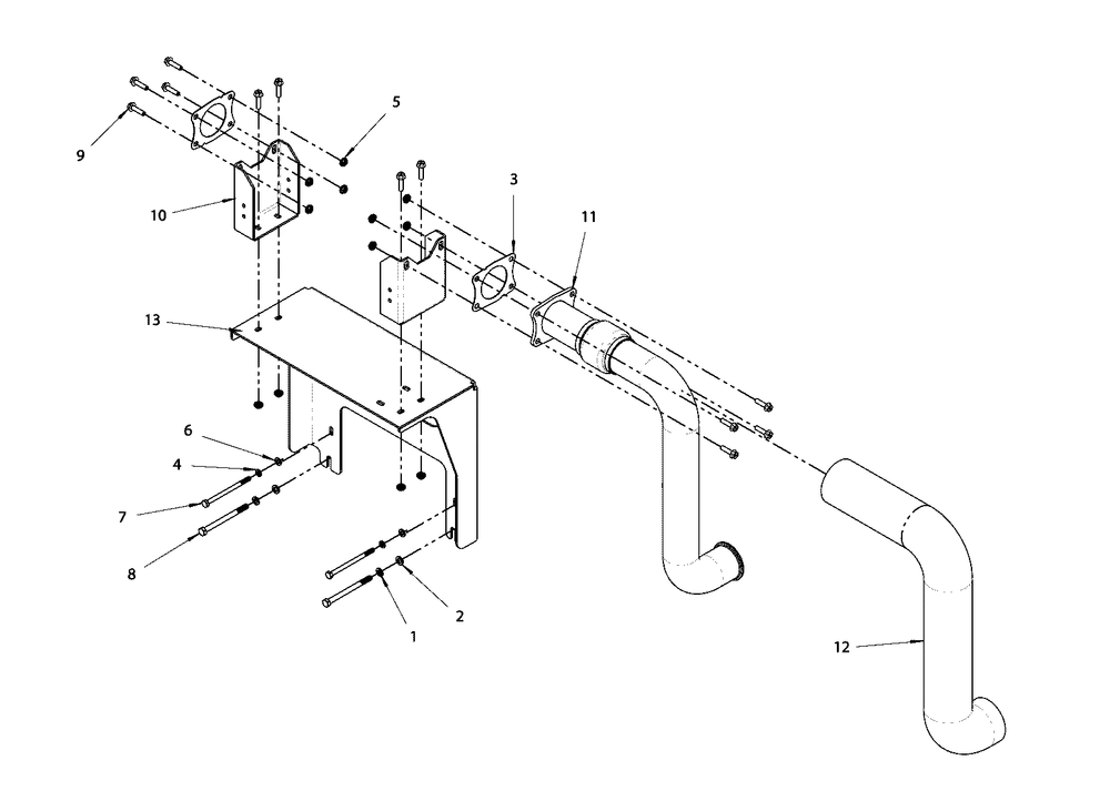 Engine Group - Catalyst Support Diagram and Parts List for 080087-00  Briggs and Stratton Generator